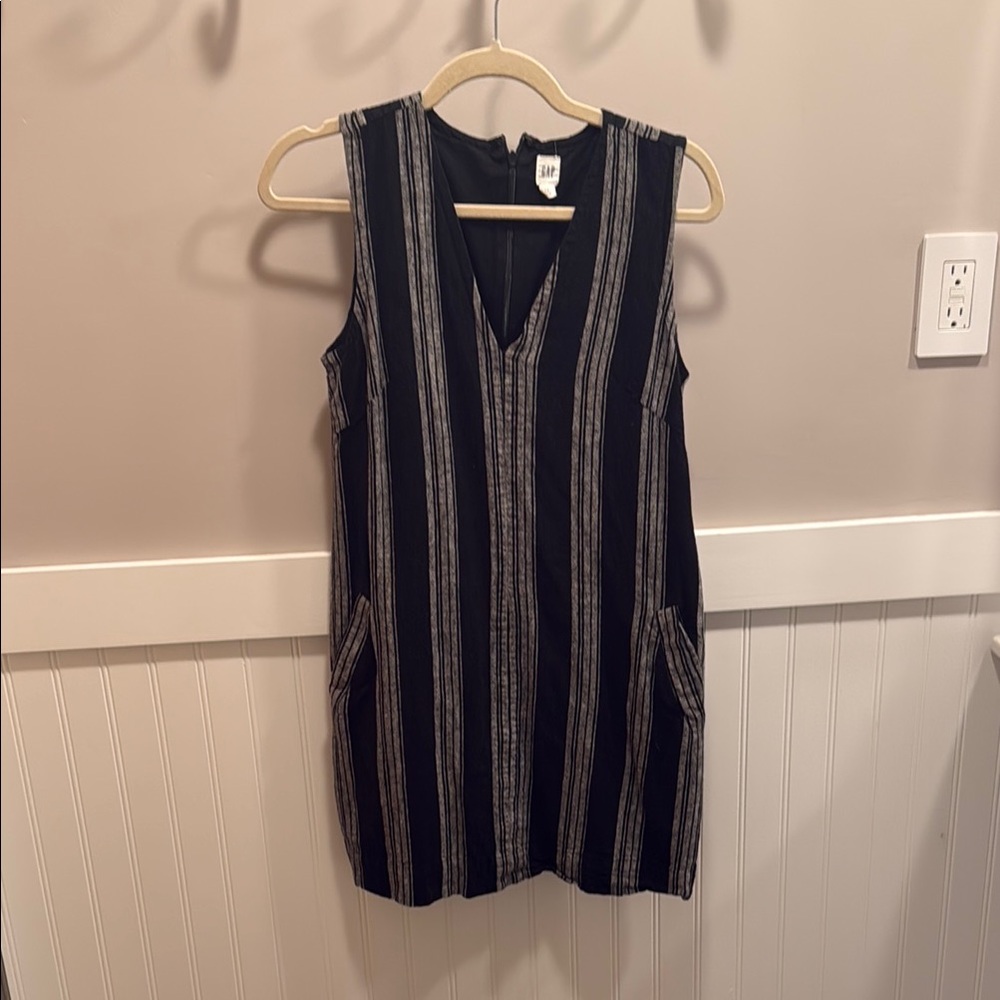 GAP Black and White Striped Dress